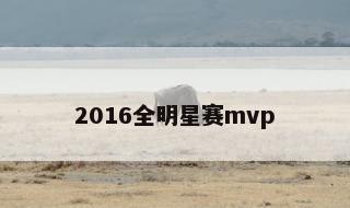 2016全明星赛mvp的简单介绍